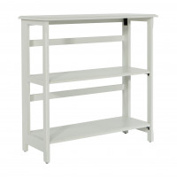 OSP Home Furnishings BKS27-WH Brookings 3 Shelf Bookcase in White Finish with Folding Assembly